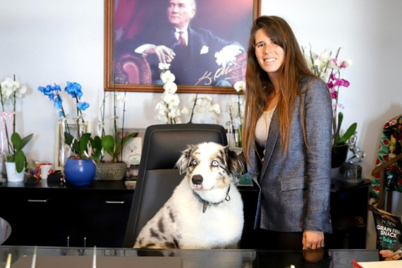 Makam koltuğuna köpek oturtan belediye başkanı halktan yardım istedi