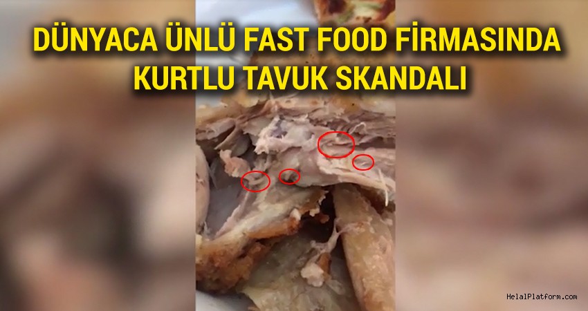 Ünlü tavuk zincirinden skandal kurtlu tavuk görüntüleri