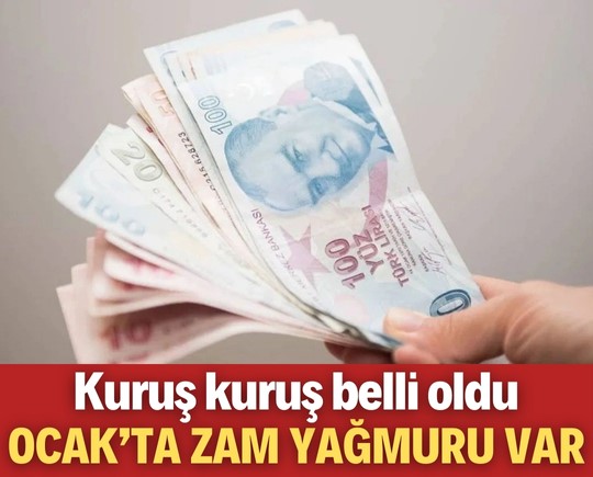 Kuruş kuruş belli oldu: Ocak'ta zam yağmuru geliyor