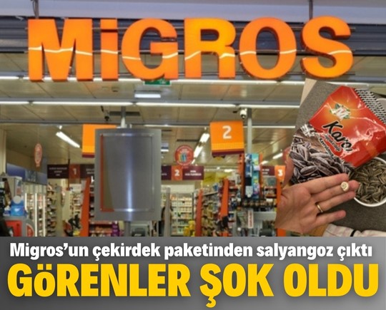 Migros’un çekirdek paketinden salyangoz çıktı! Görenler şok oldu